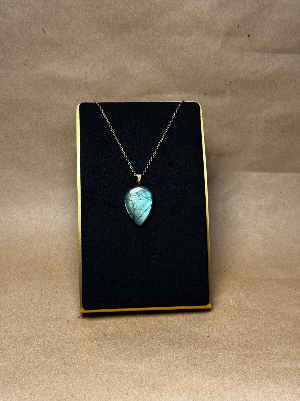 The Stillness Stone – Aqua Blue Labradorite Necklace