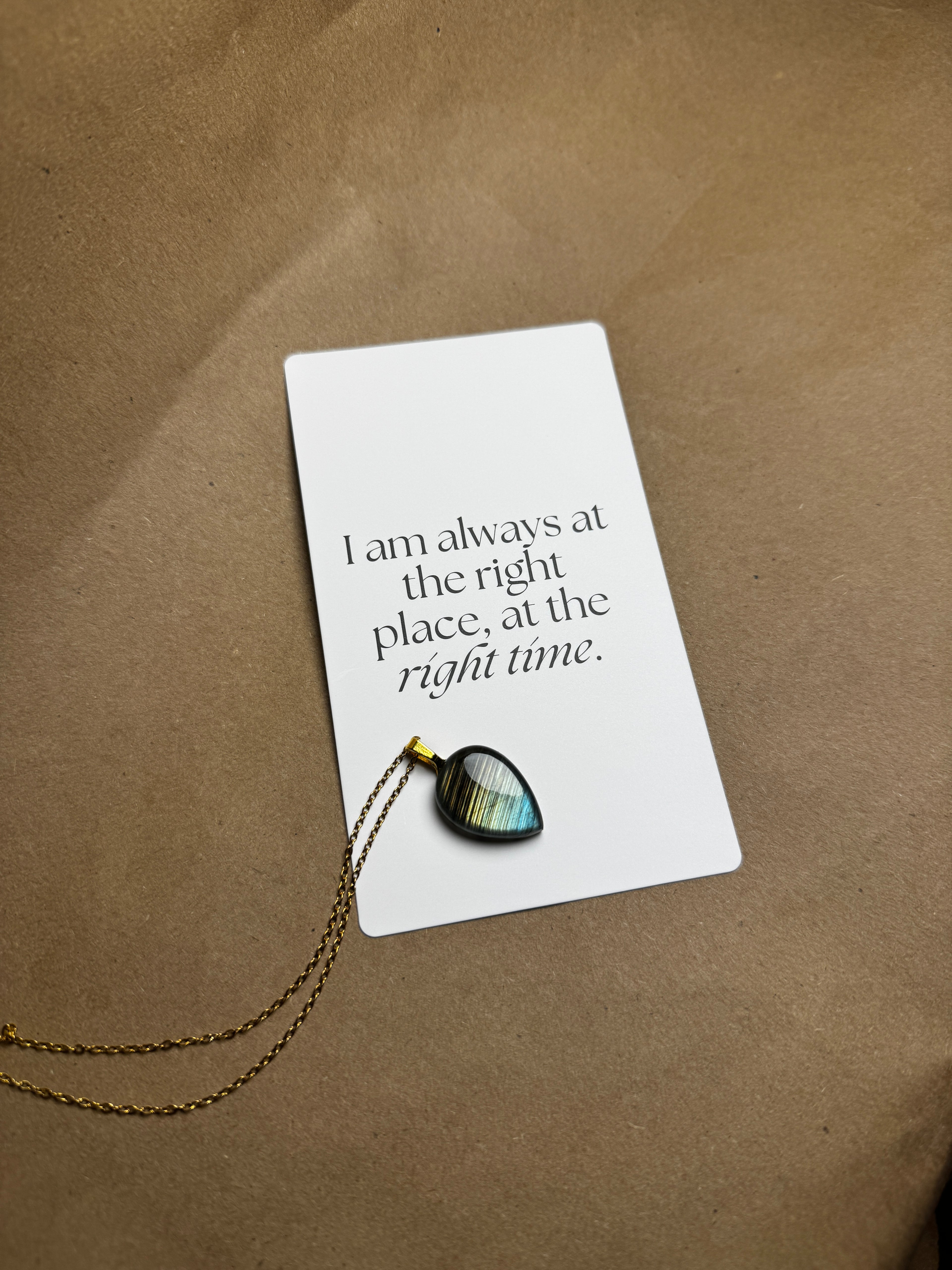 The Tidal Stone – Blue Gold Labradorite Necklace