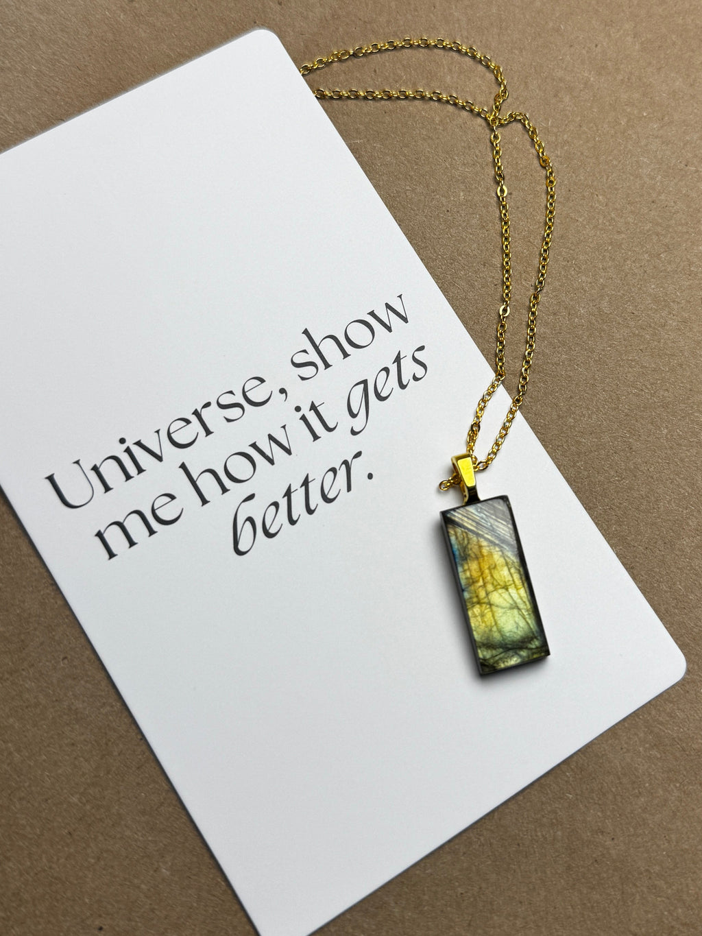 The Harvest Stone – Golden Green Labradorite Necklace