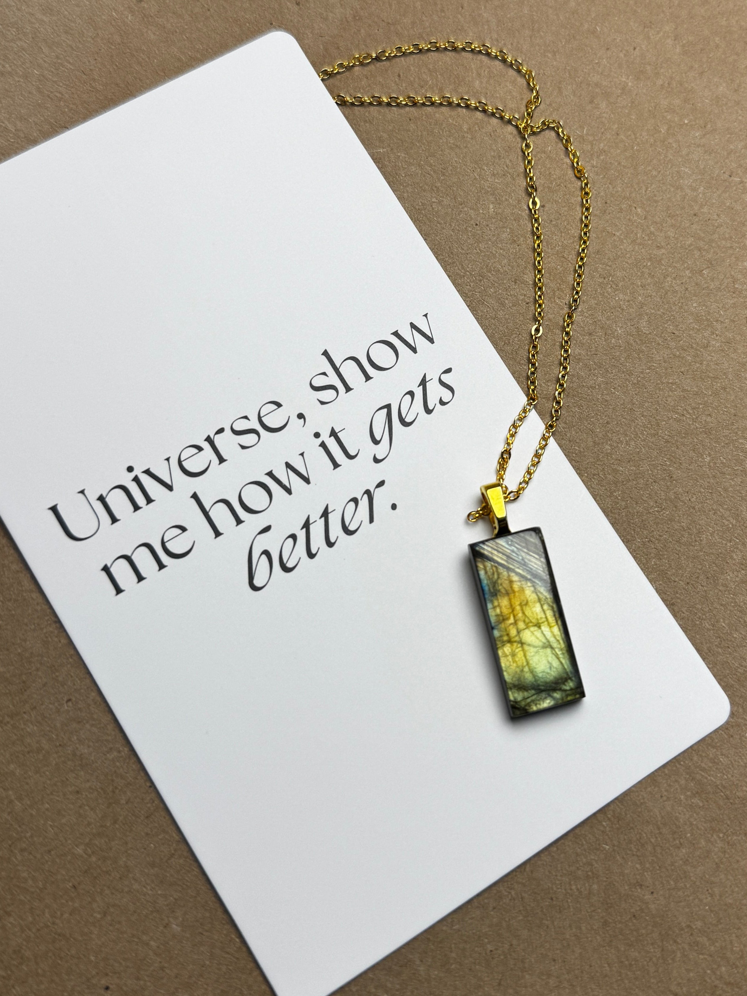 The Harvest Stone – Golden Green Labradorite Necklace