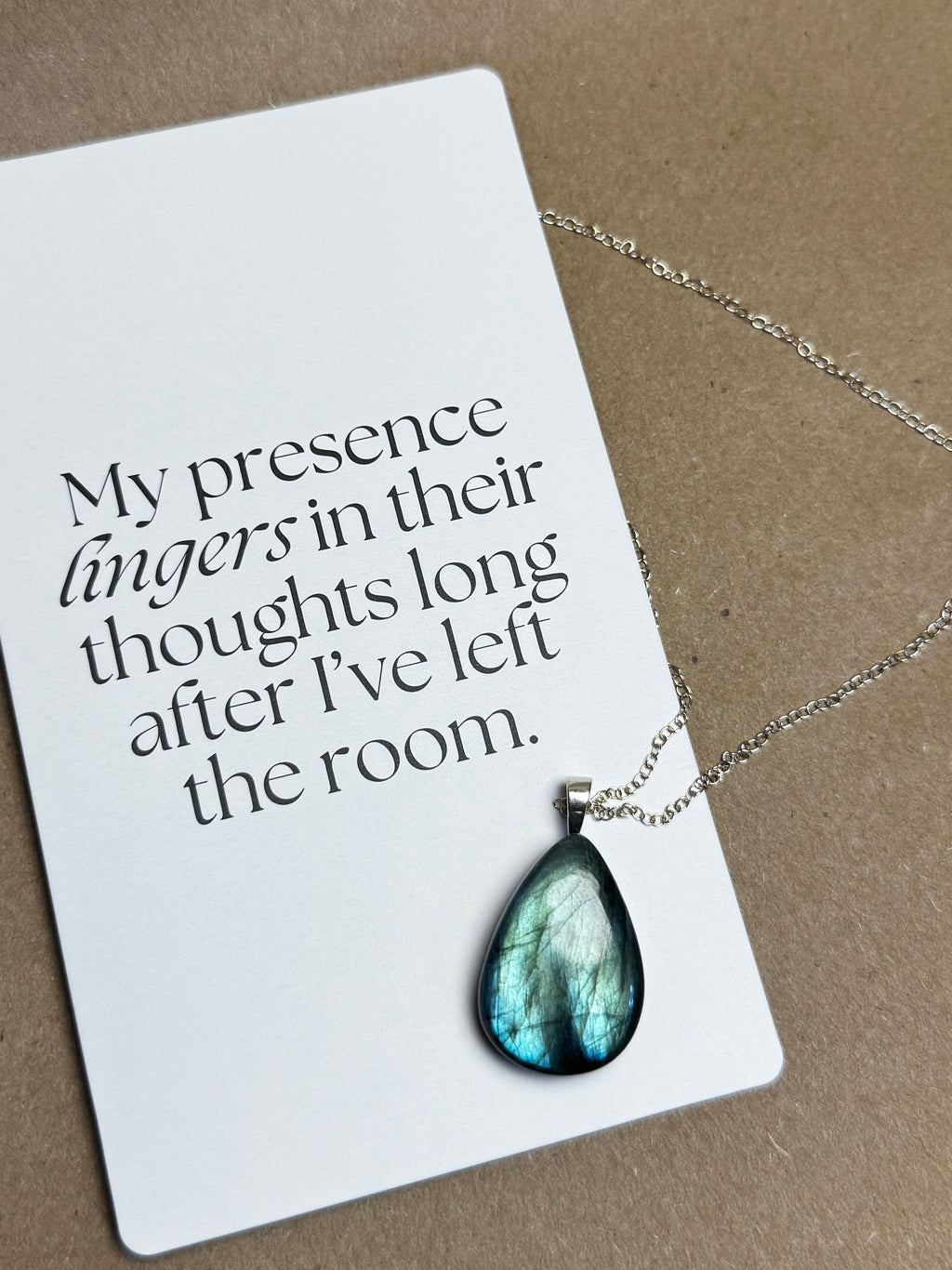 The Deepwater Stone – Silver Labradorite Necklace