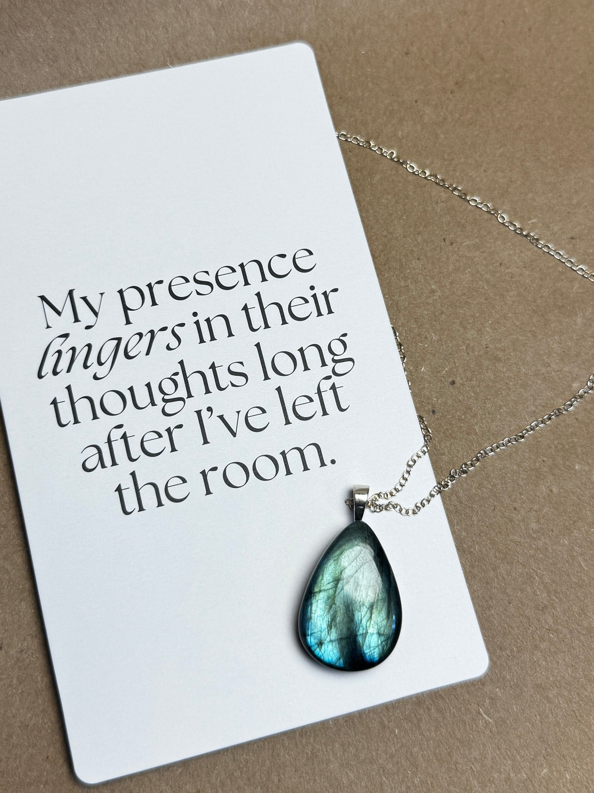 The Deepwater Stone – Silver Labradorite Necklace