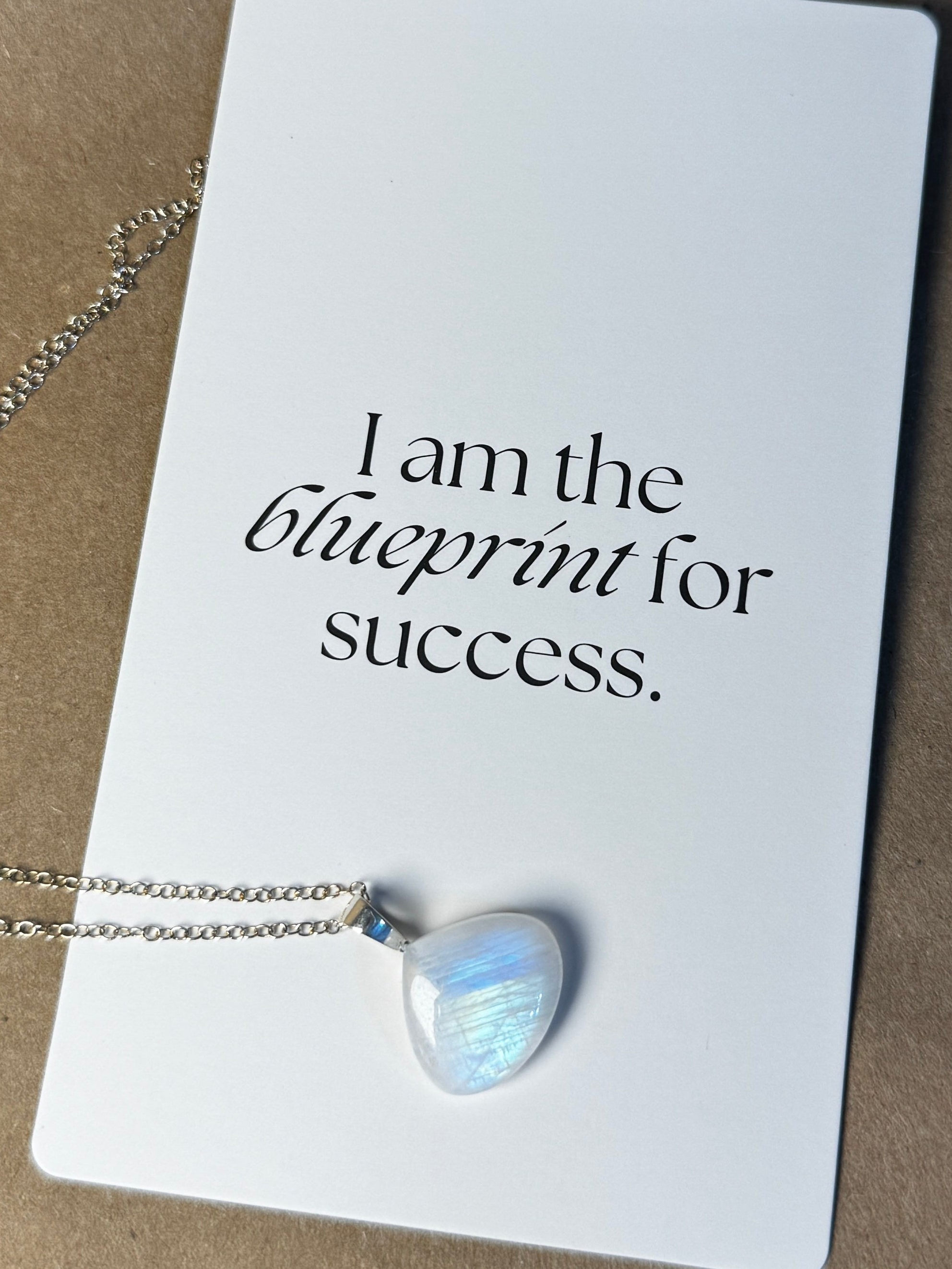 The Moonwave Stone – Silver Rainbow Moonstone Necklace