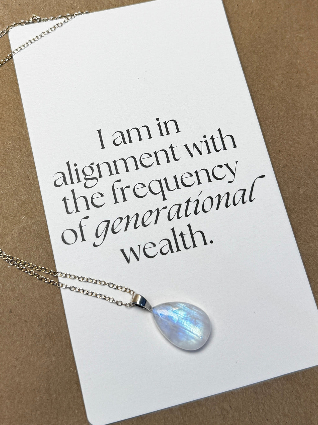 The Blue Veil Moon Stone – Silver Rainbow Moonstone Necklace