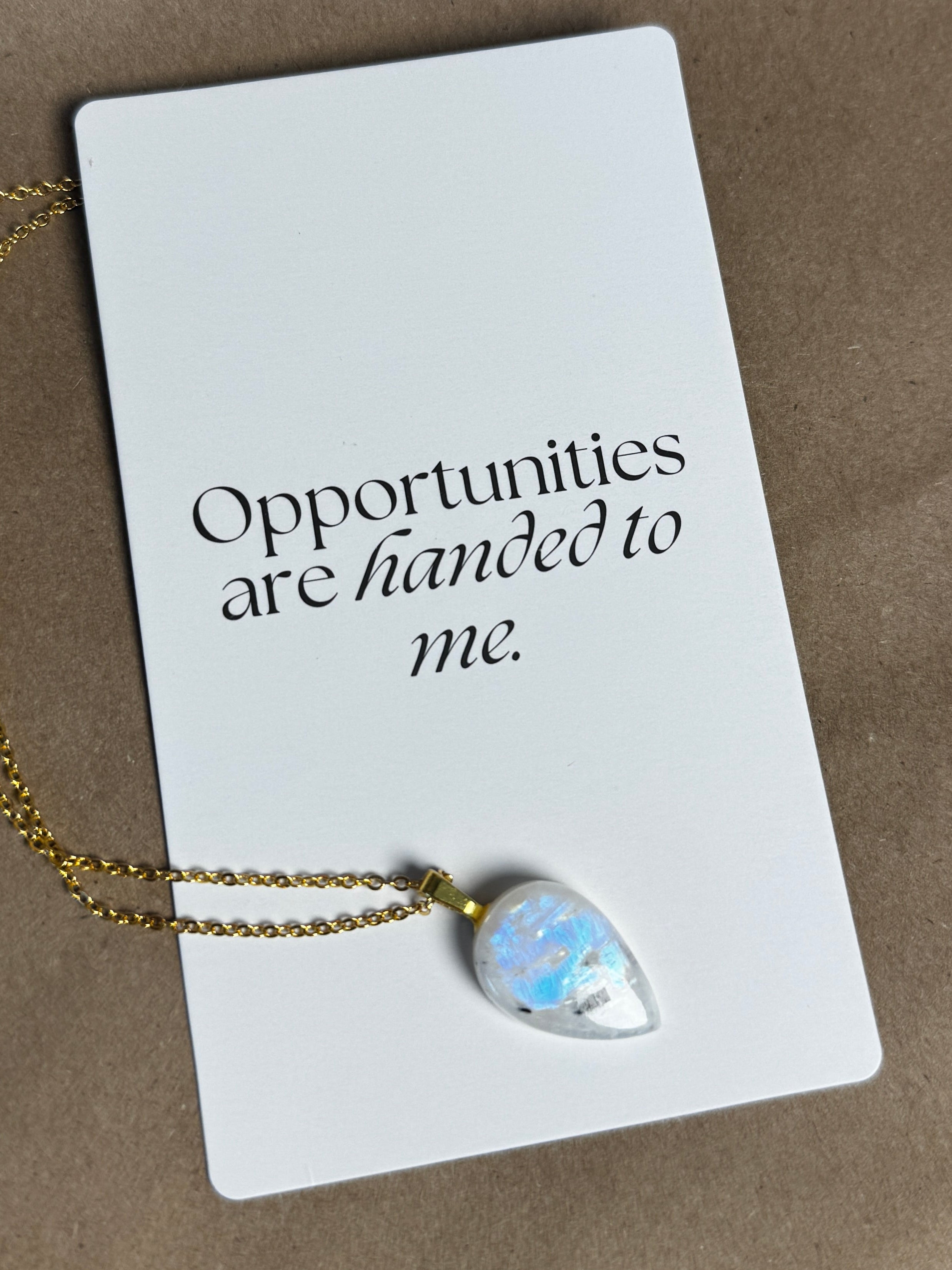 The Moonlit Tide Stone – Rainbow Moonstone Necklace