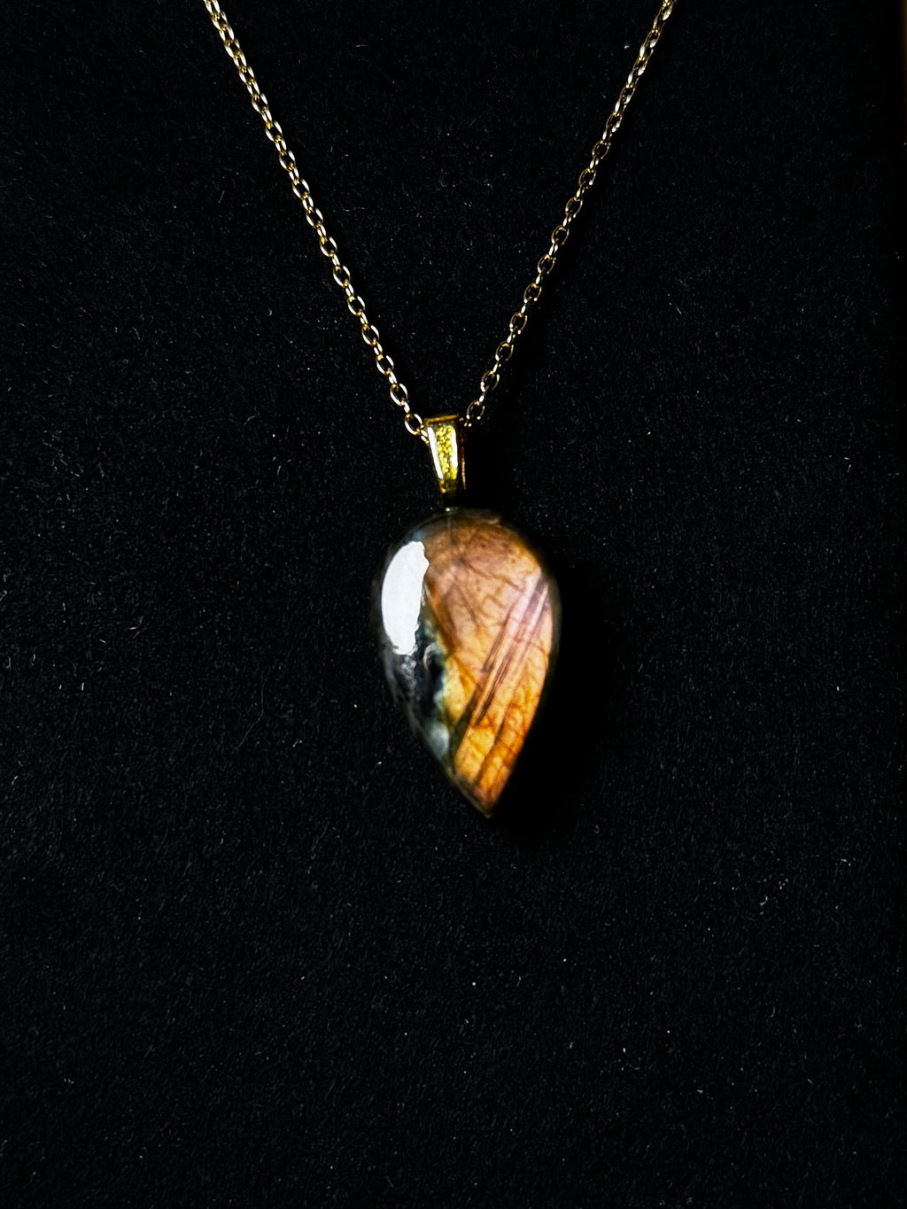 The Ember Stone – Peach Fire Labradorite Necklace