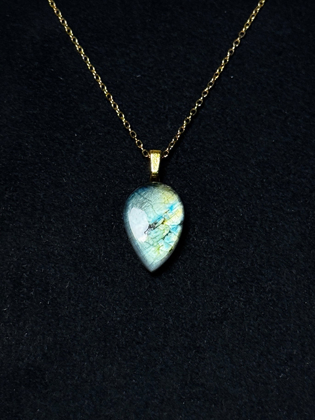 The Awakening Stone – Blue Green Labradorite Manifestation Necklace