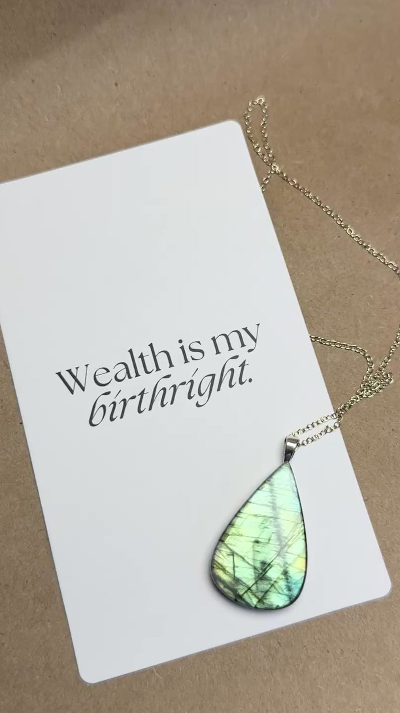 The Pale Current Stone – Silver Labradorite Necklace