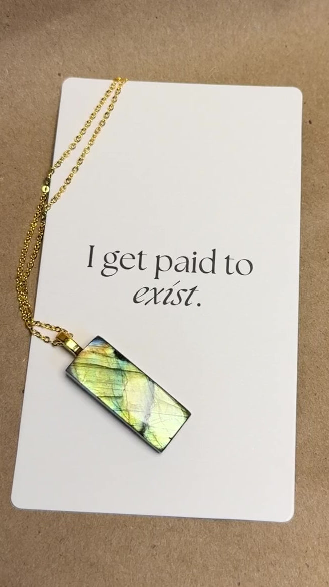 The Golden Thread Stone – Golden Green Labradorite Necklace