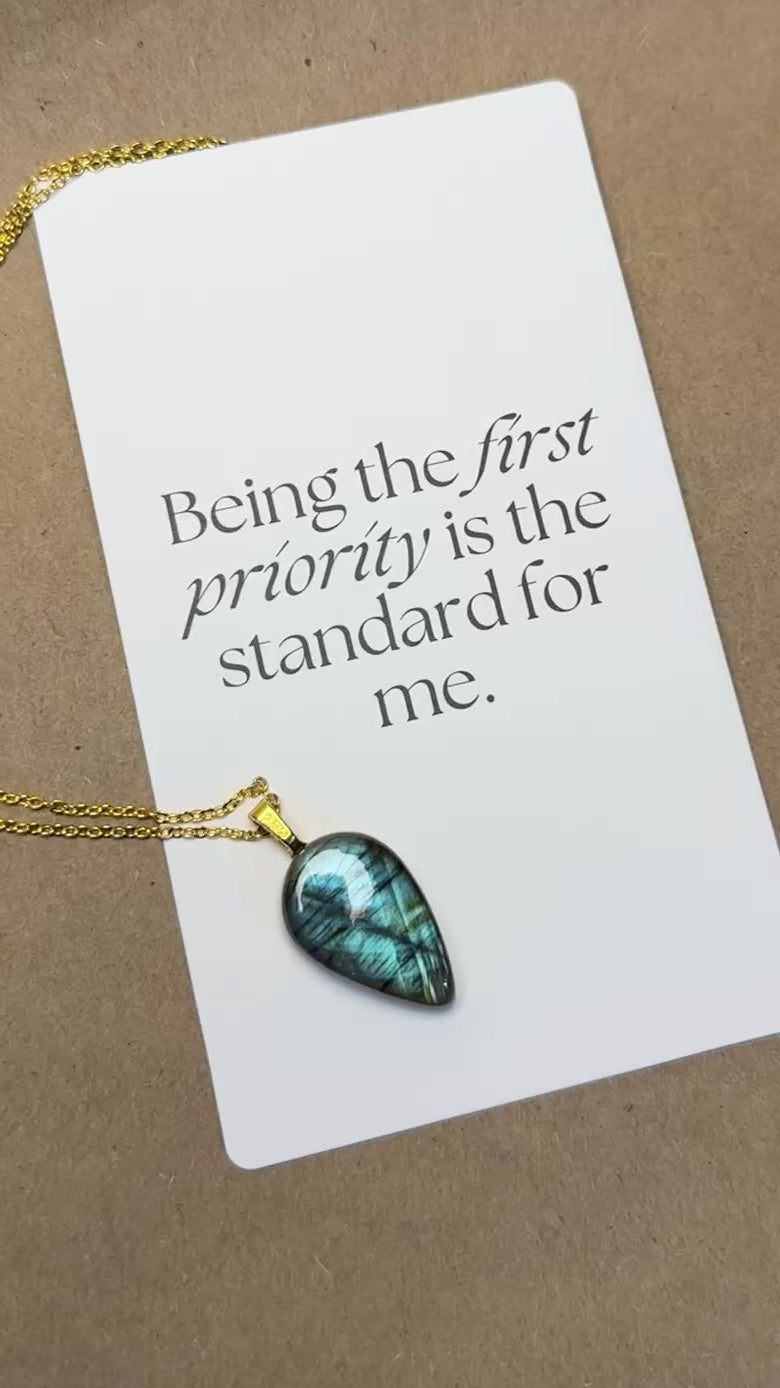 The Electric Tide Stone – Blue Labradorite Necklace
