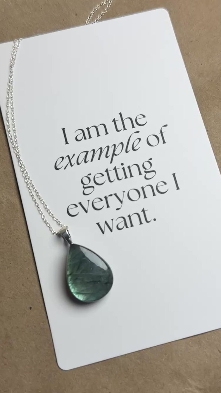 The Sanctuary Stone – Mint Seafoam Labradorite Necklace