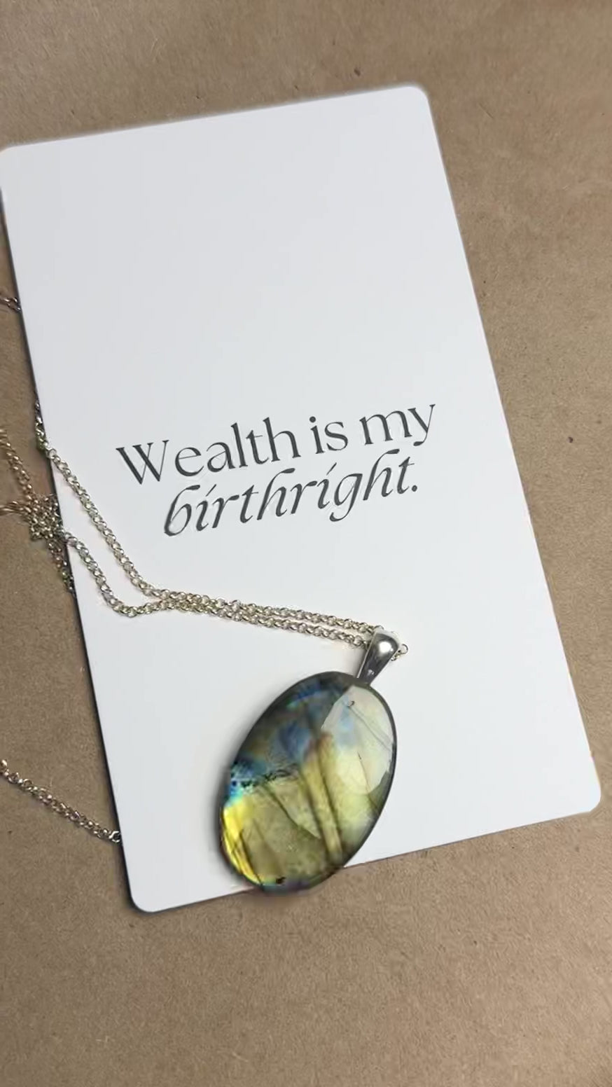 The Prism Bloom Stone – Silver Labradorite Necklace
