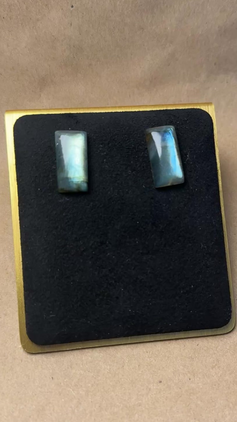 The Ice Light Earrings – Silver Blue Labradorite Stud Earrings