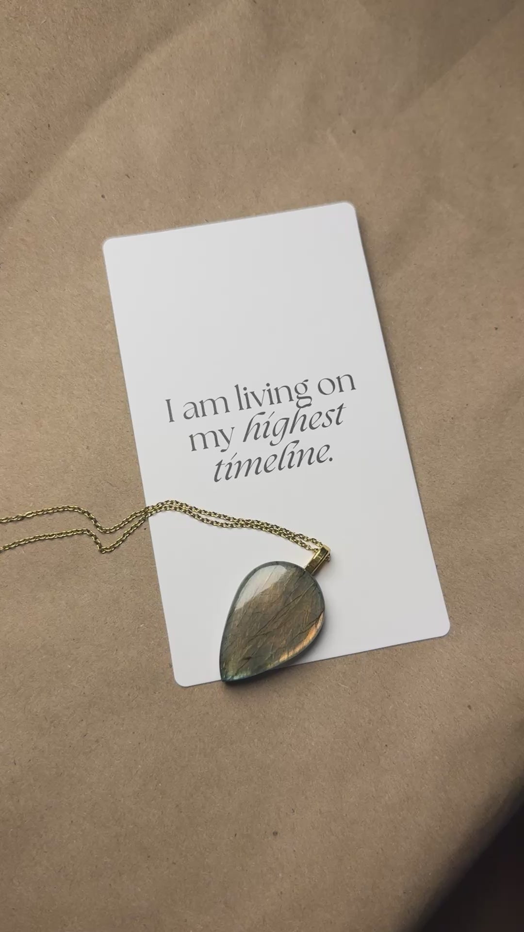 The Solaris Stone – Golden Orange Labradorite Necklace