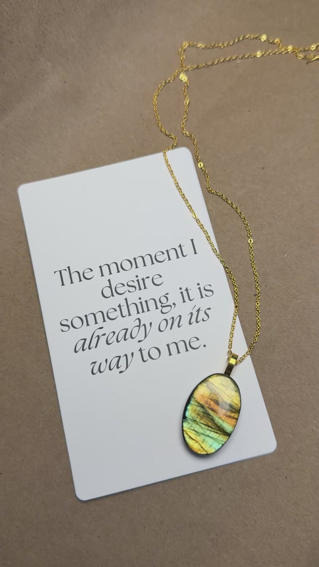 The Verdant Glow Stone – Golden Green Labradorite Necklace