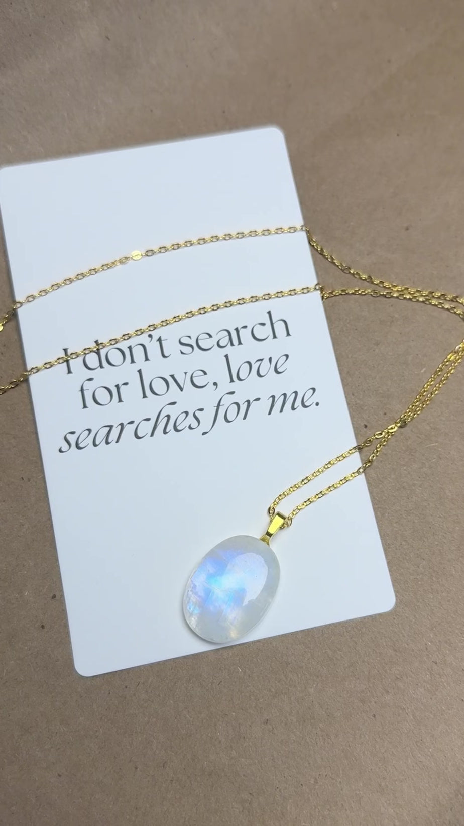 The Blue Aura Stone – Rainbow Moonstone Necklace