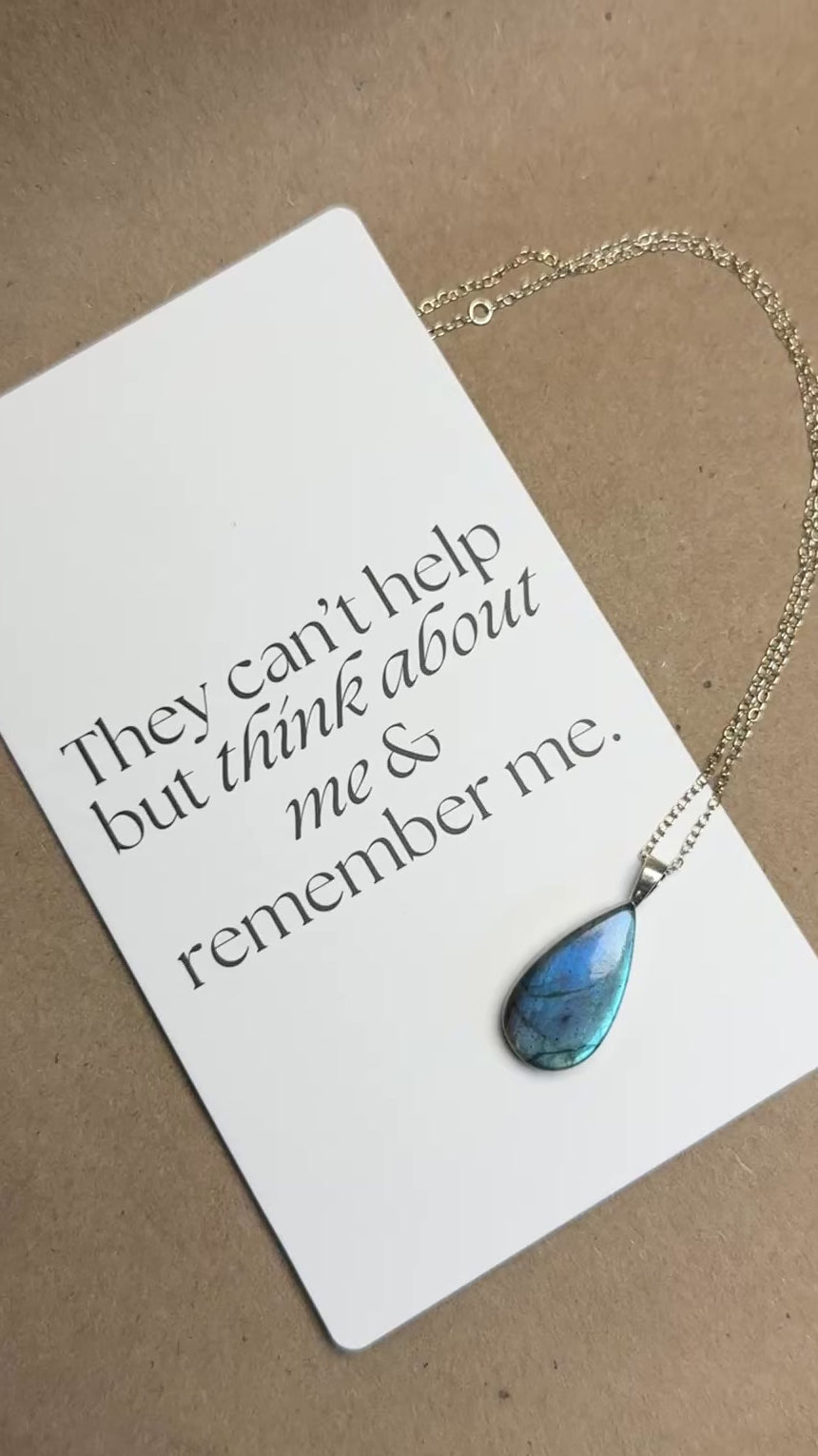 The Cyan Current Stone – Silver Labradorite Necklace