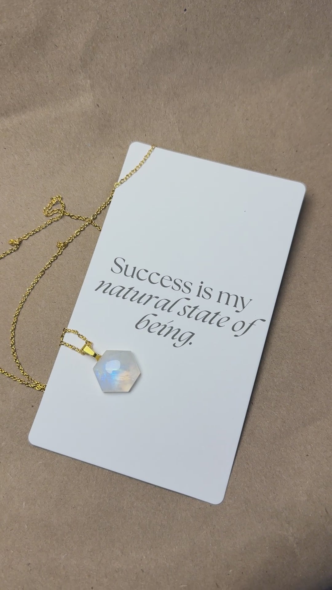 The Sacred Geometry Stone – Rainbow Moonstone Necklace