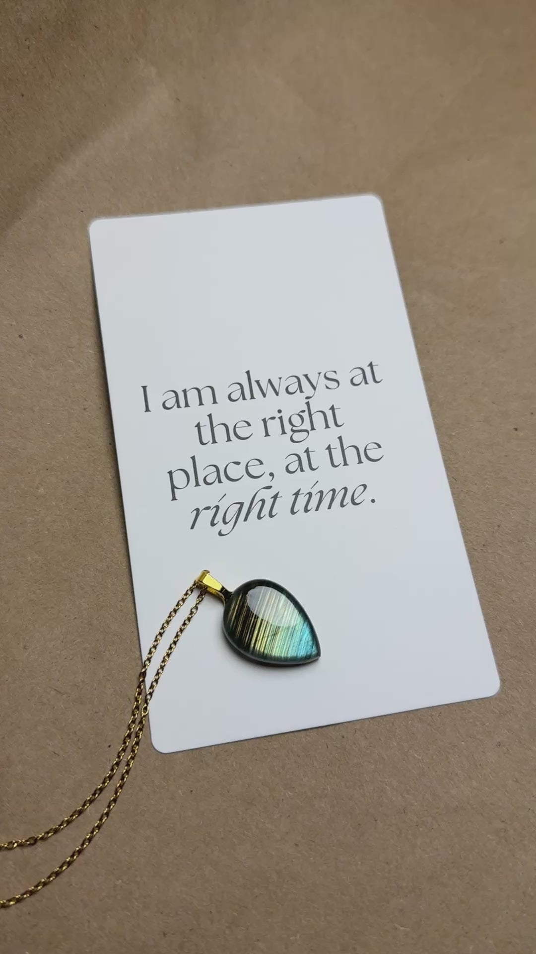 The Tidal Stone – Blue Gold Labradorite Necklace