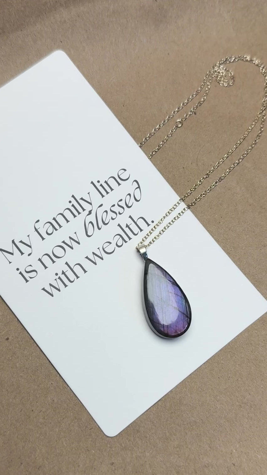 The Violet Stone – Silver Labradorite Necklace