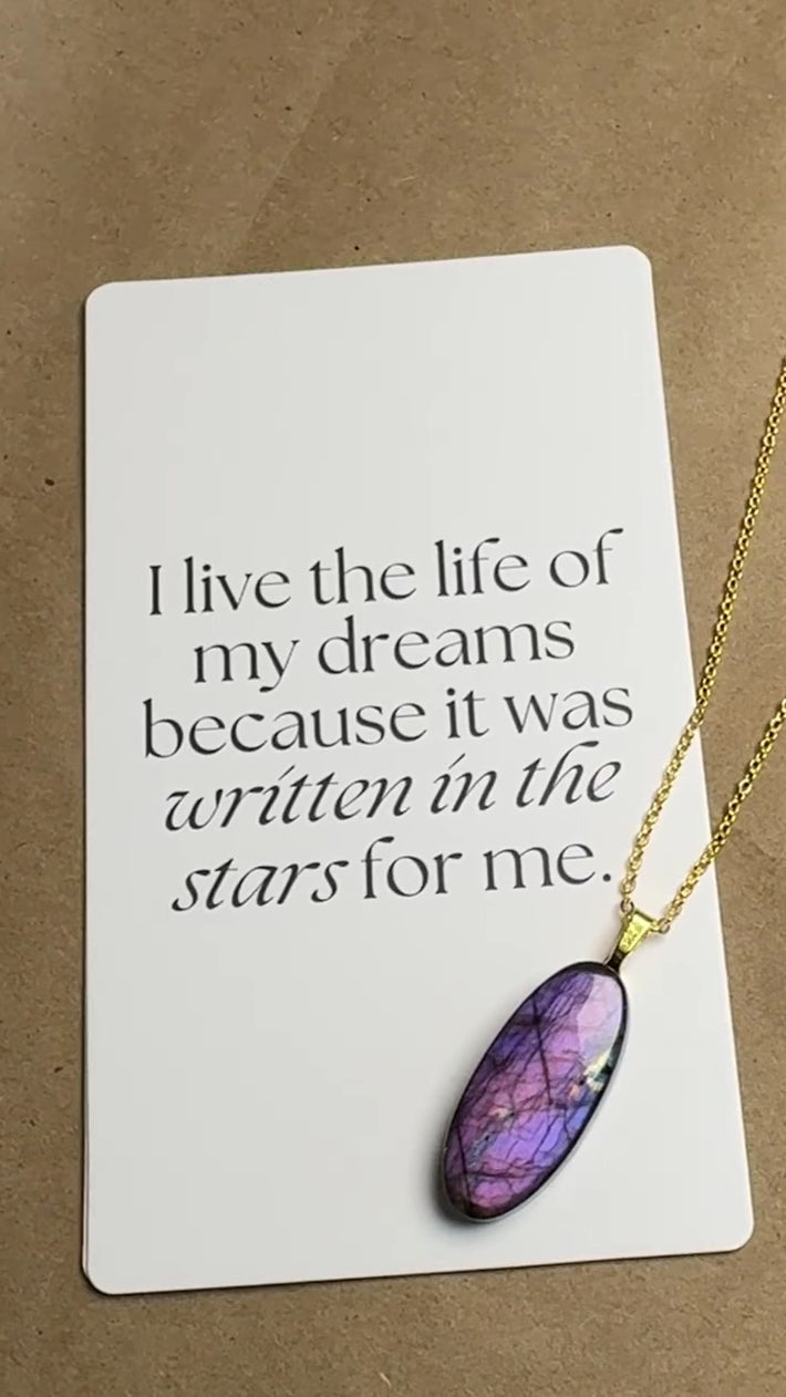 The Violet Veil Stone – Purple Blue Labradorite Necklace