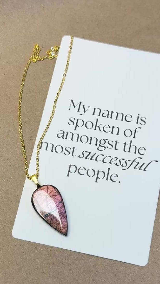 The Blush Veil Stone – Pink Lavender Labradorite Necklace
