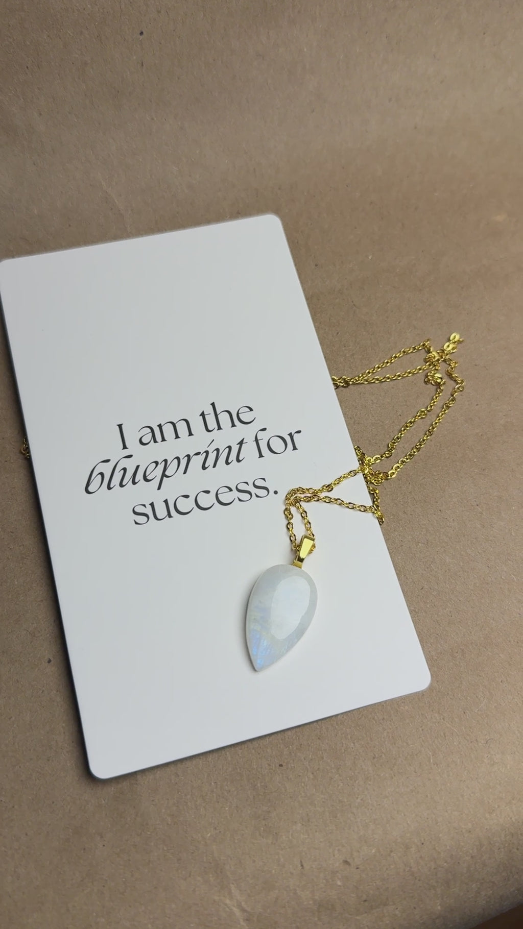 The Soft Dawn Stone – Rainbow Moonstone Necklace