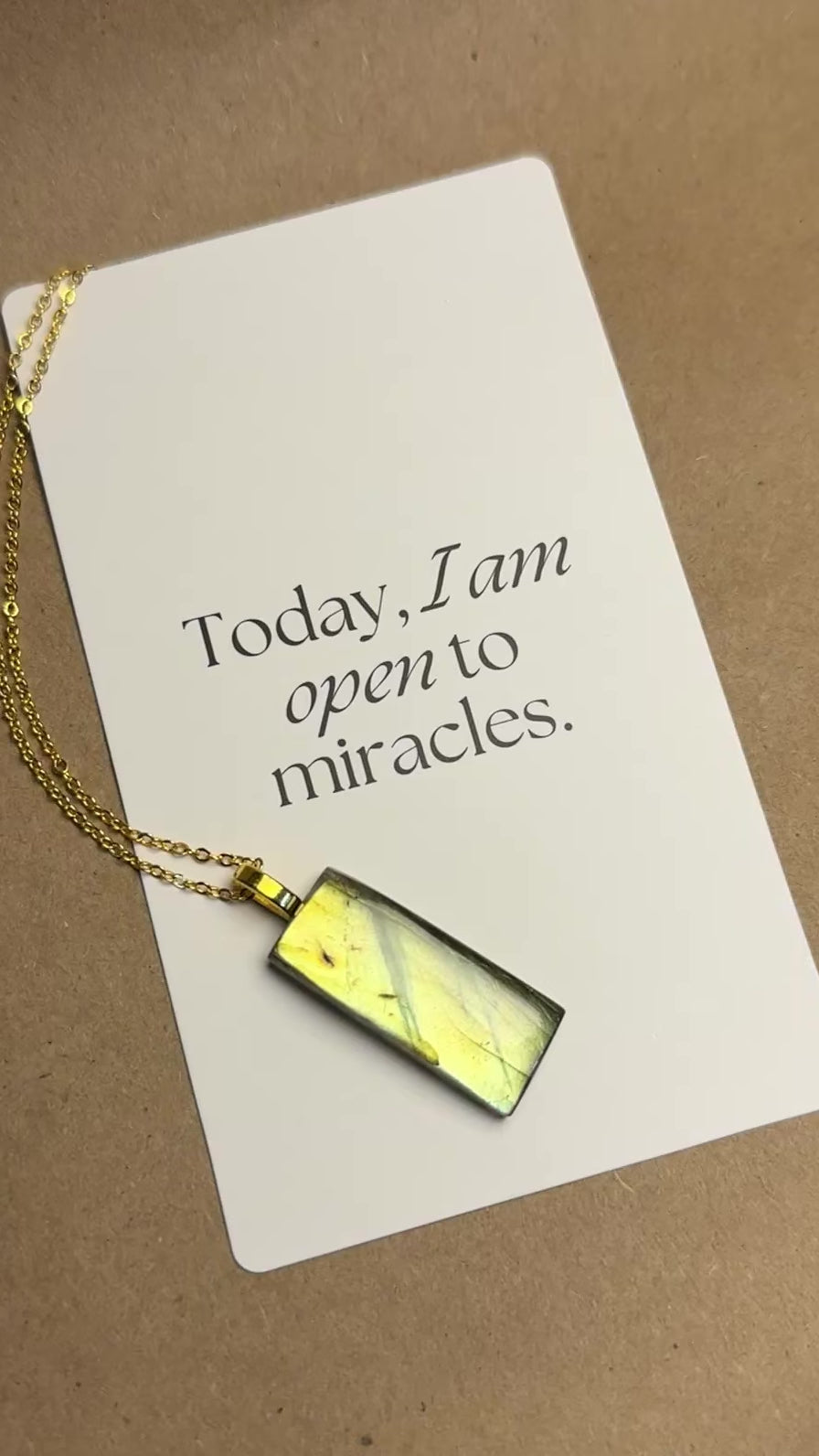The Beacon Stone – Golden Labradorite Bar Necklace