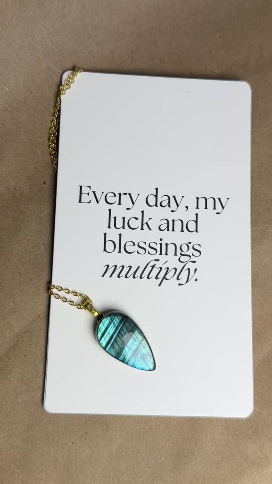 The Current Stone – Electric Aqua Labradorite Necklace