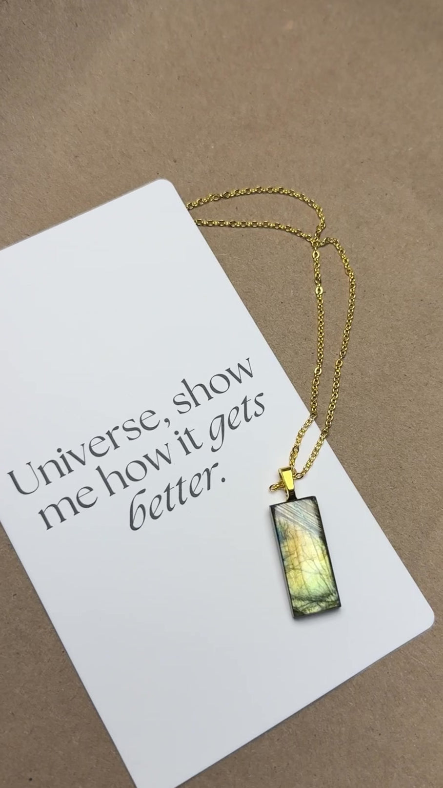 The Harvest Stone – Golden Green Labradorite Necklace