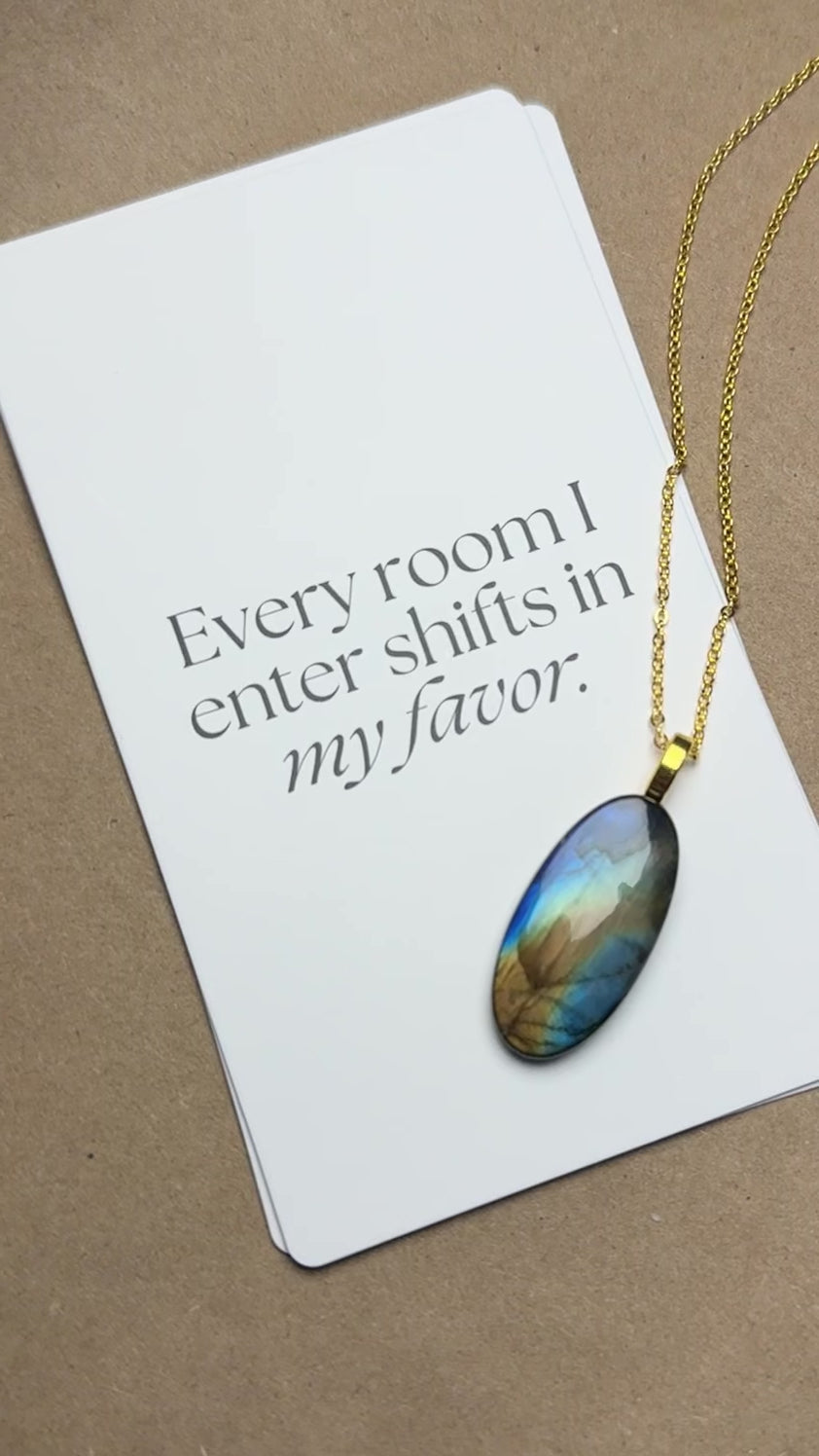 The Meridian Stone – Blue Gold Labradorite Necklace