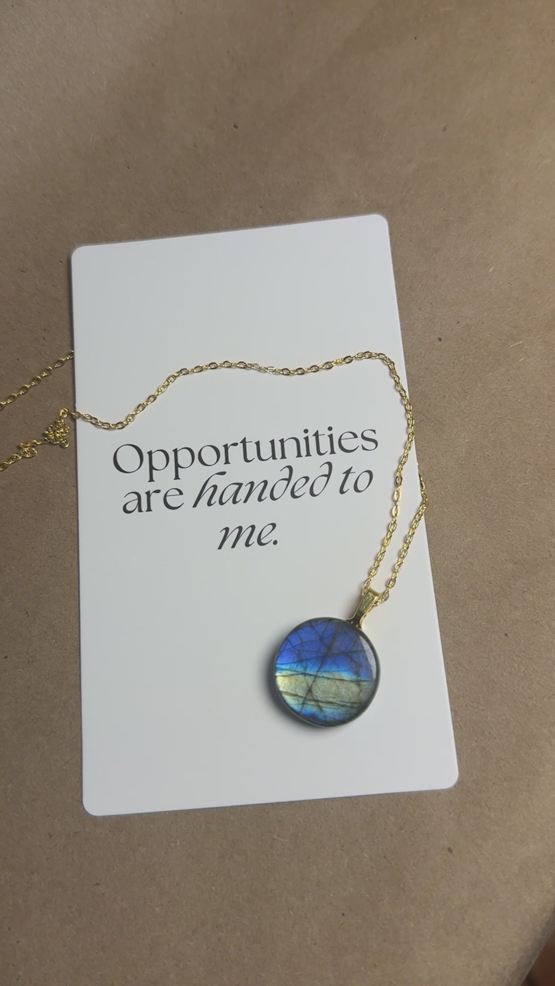 The Full Circle Stone – Electric Blue Labradorite Necklace