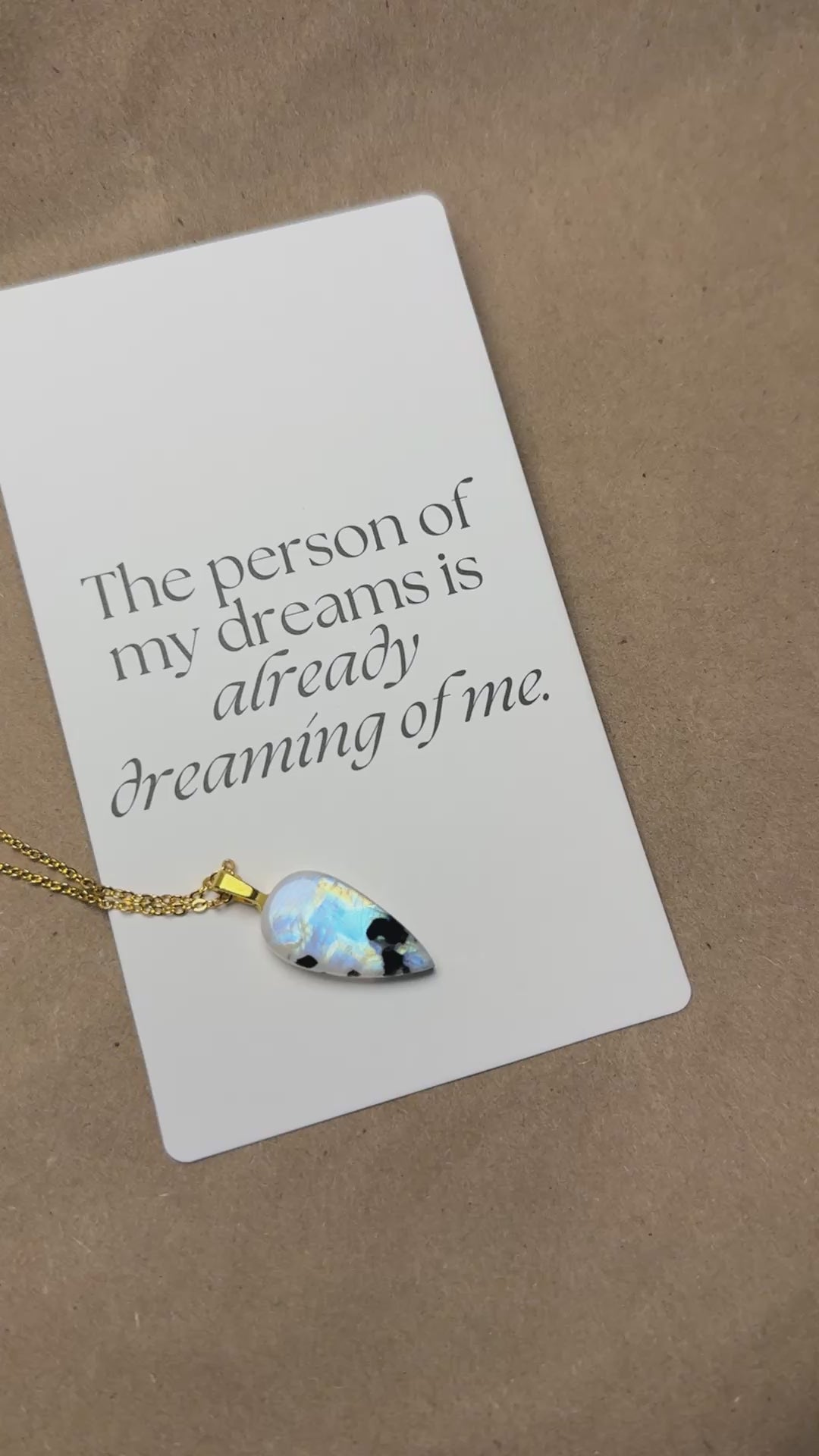 The Night Bloom Stone – Rainbow Moonstone Necklace