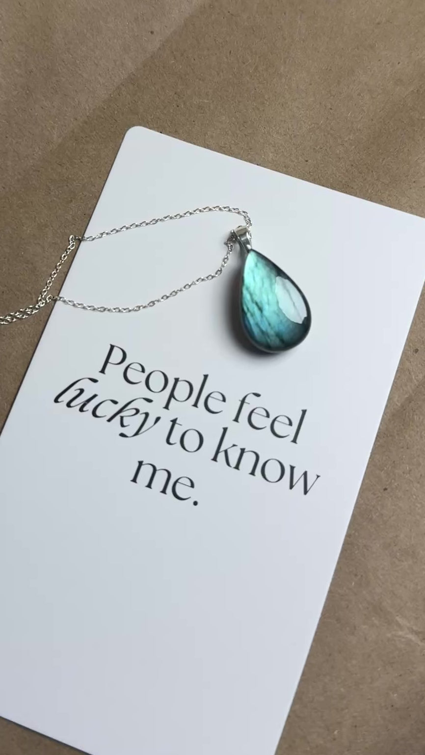 The Oasis Stone – Aqua Teal Labradorite Necklace