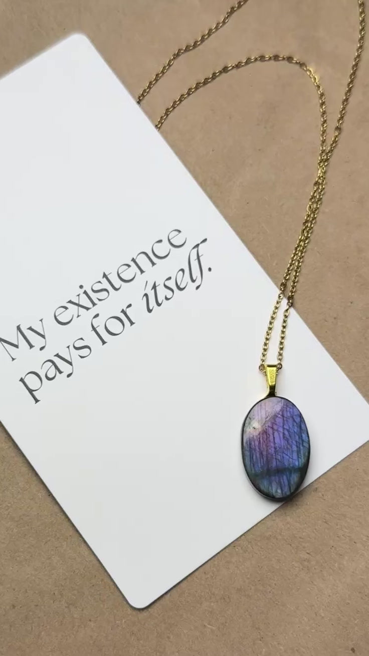 The Velvet Sky Stone – Purple Blue Labradorite Necklace
