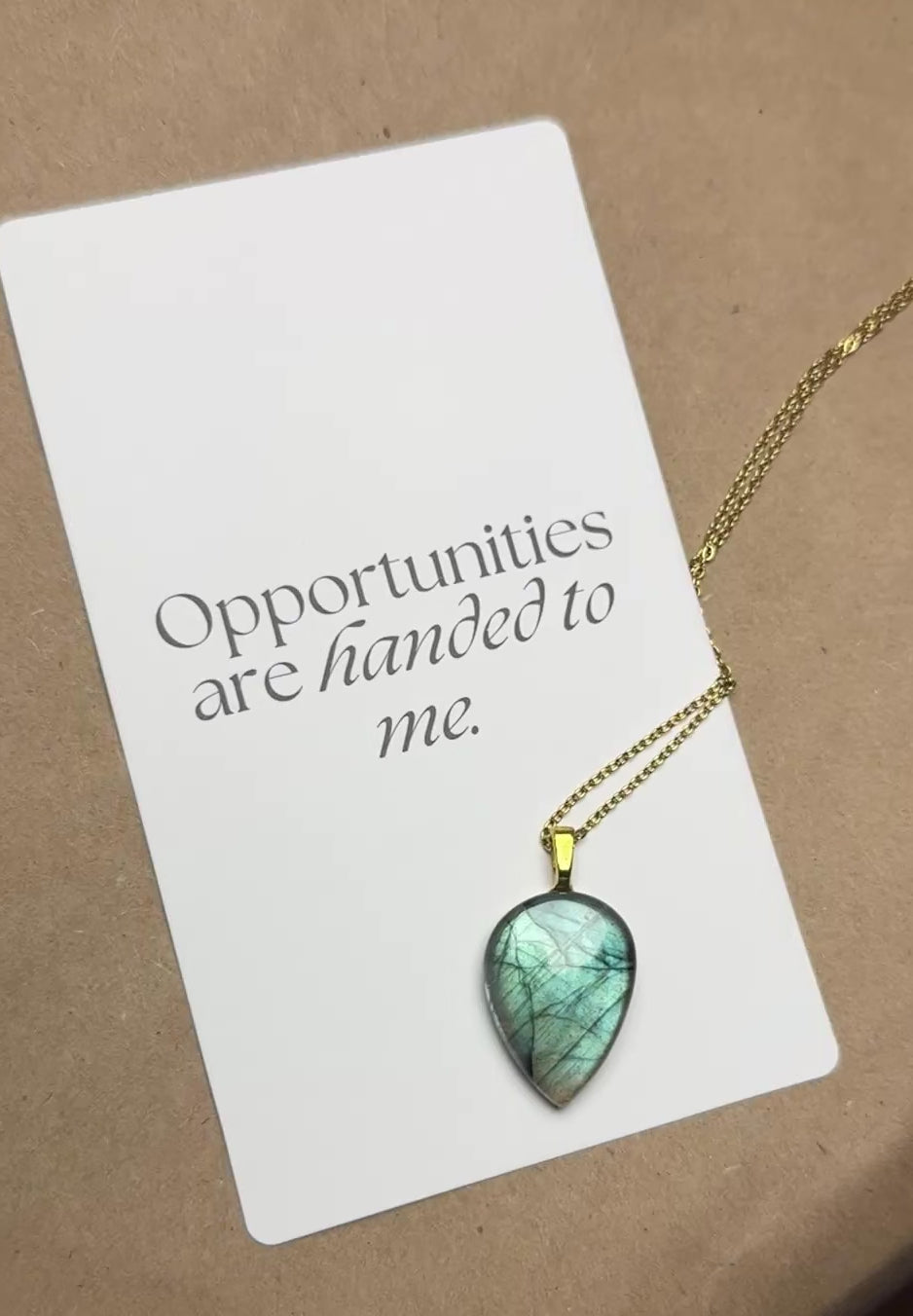 The Stillness Stone – Aqua Blue Labradorite Necklace
