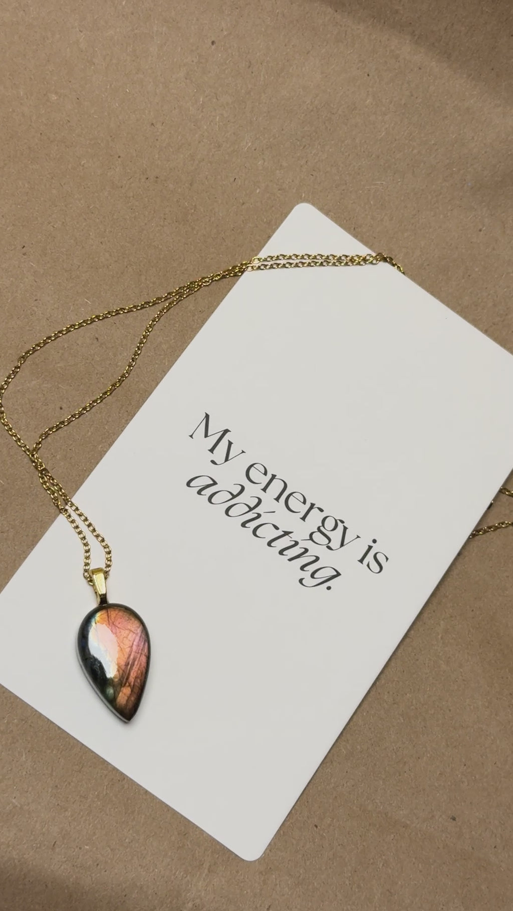 The Ember Stone – Peach Fire Labradorite Necklace