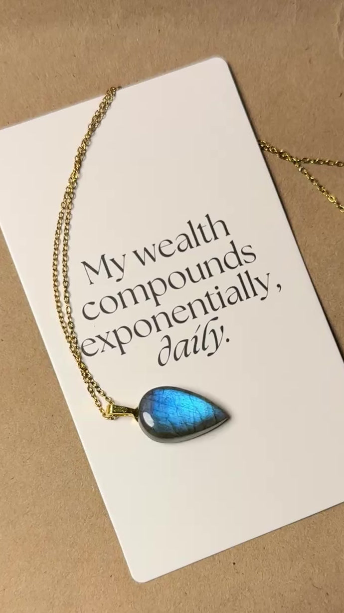 The Blue Flame Stone – Electric Blue Labradorite Necklace