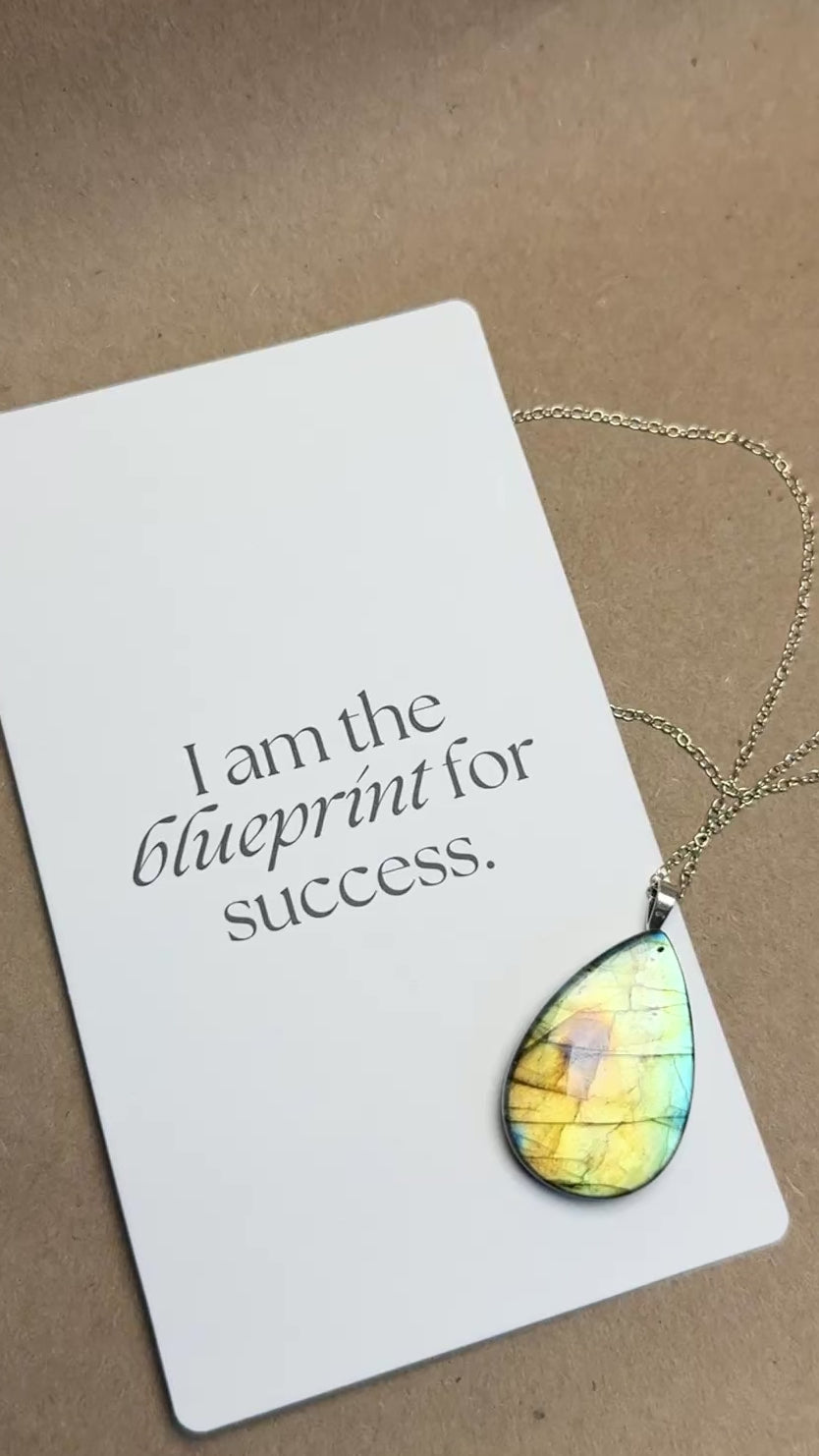 The Beacon Tide Stone – Silver Labradorite Necklace