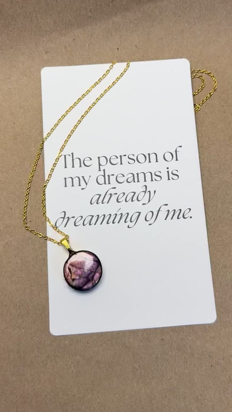 The Petal Flame Stone – Pink Gold Labradorite Necklace