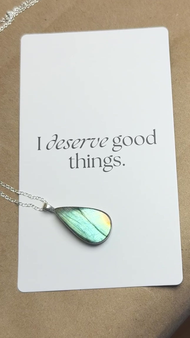 The Meadow Stone – Seafoam Green Labradorite Necklace
