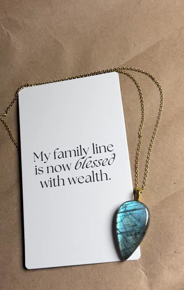 The Passage Stone – Aqua Blue Labradorite Necklace
