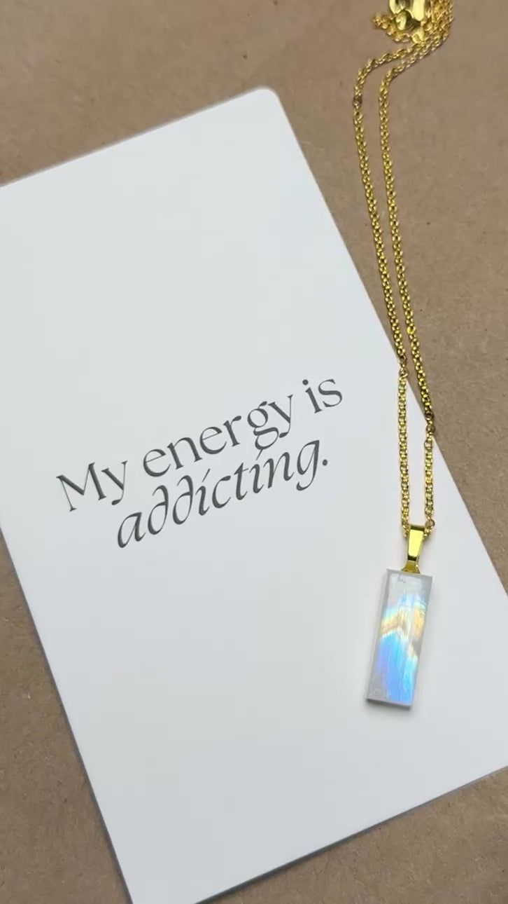 The Clear Path Stone – Rainbow Moonstone Necklace