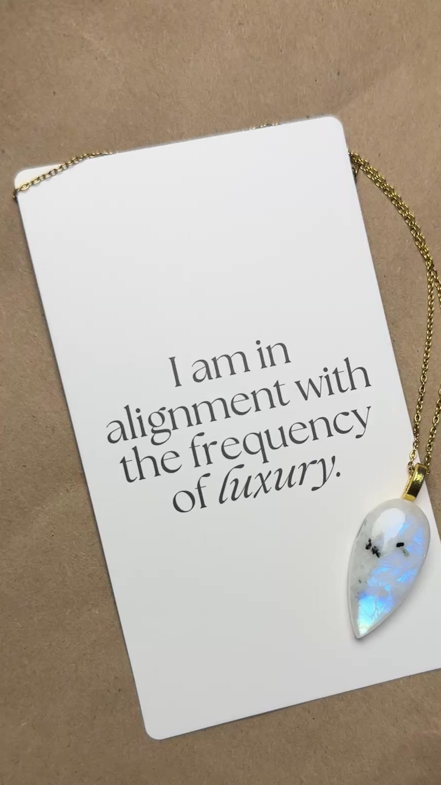 The Celestial Flow Stone – Rainbow Moonstone Necklace