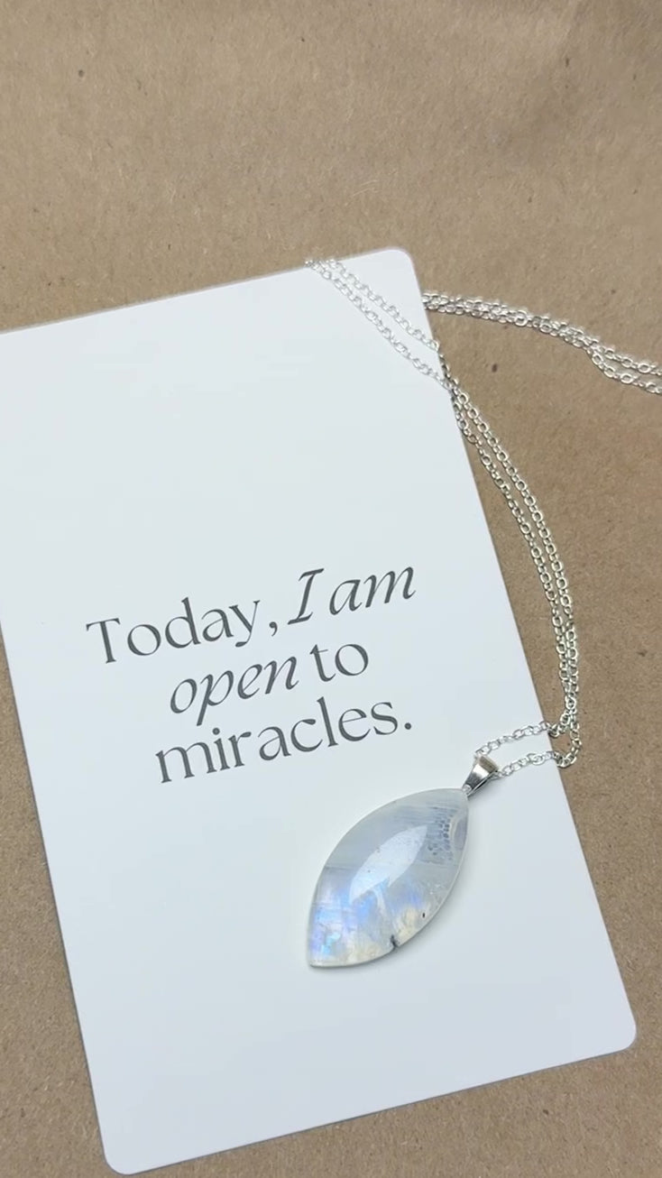 The Ether Stone – Rainbow Moonstone Necklace