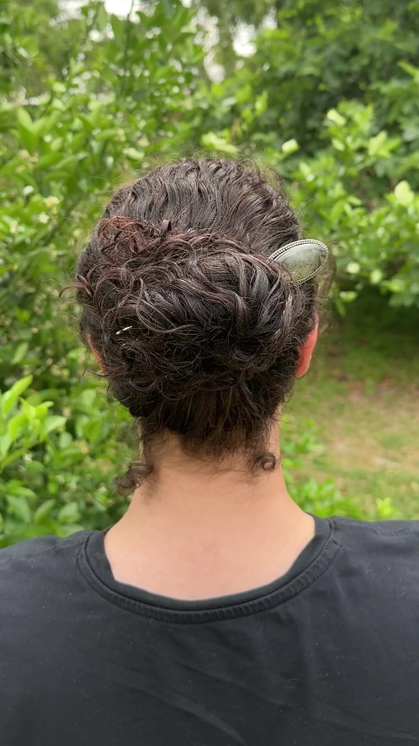 Labradorite Hair Pin – Silver Hair Fork